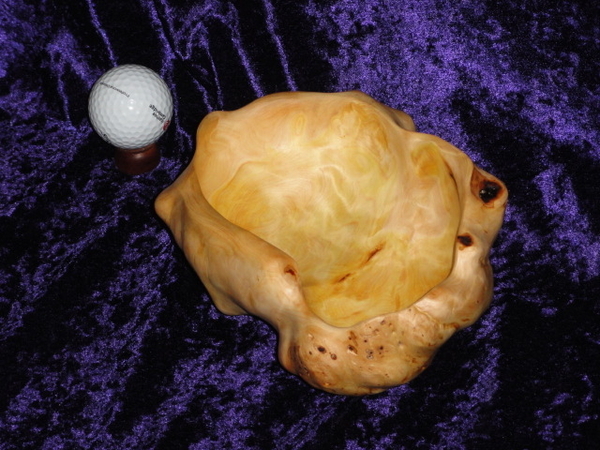 Golden Delight - a bowl sculpted from a yellow cedar burl - SOLD
