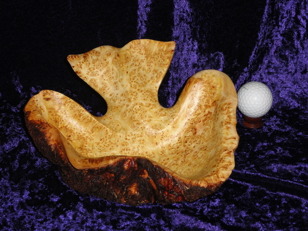 Whale Tail 'n Wave Bowl - Birdseye Yellow Cedar Burl