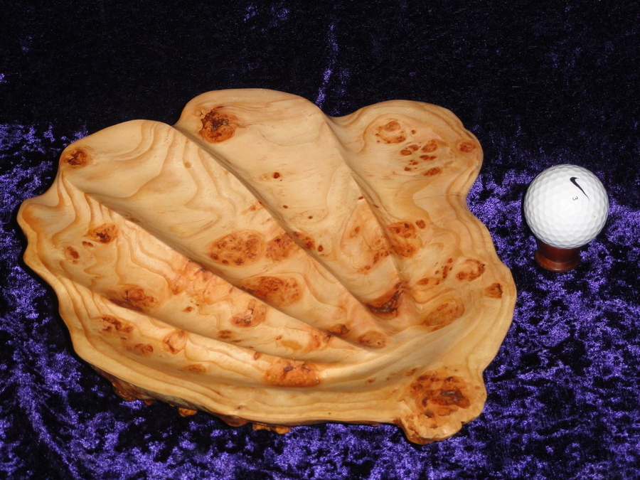 Seashell Platter from Birdseye Fir Burl