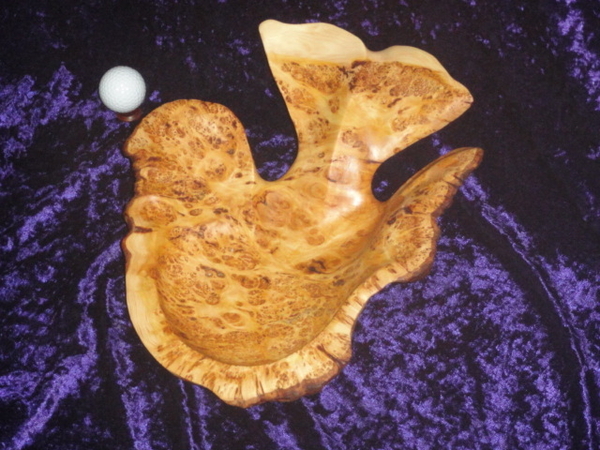 Precious Pattern in this Birdseye Yellow Cedar Whale Tail Bowl
