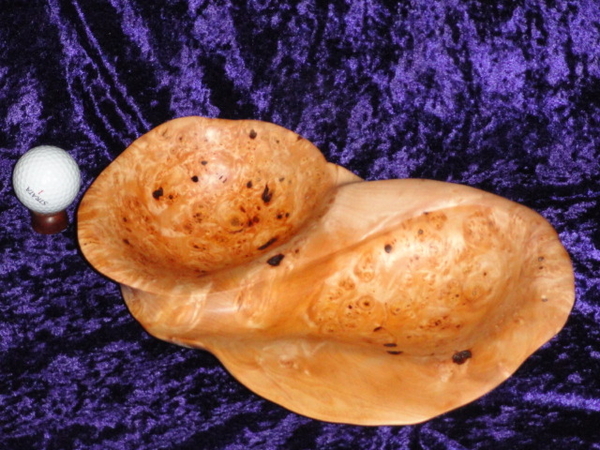 'Surf's Up'-  birdseye alder double bowl separated by the flow of a wave (SOLD)