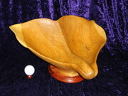 Whale Tail Fruit Bowl - Garry Oak with Mahogany Base
