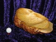 Yellow Cedar Burl - Bowl with natural outside sanded to a smooth finish  (SOLD)